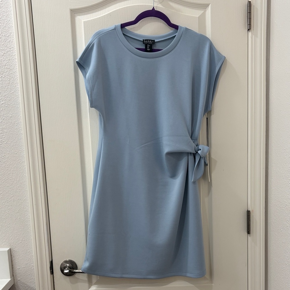 Nicole Miller Sky Blue Mini Dress with Side Knot